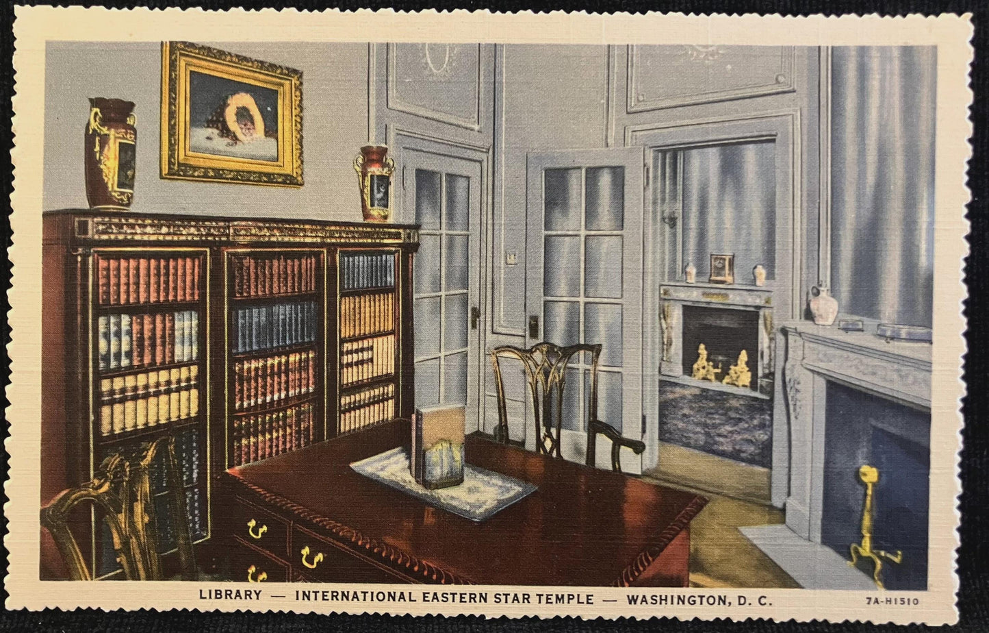 Library - International Eastern Temple - Washington D. C., Maryland - Vintage Postcard