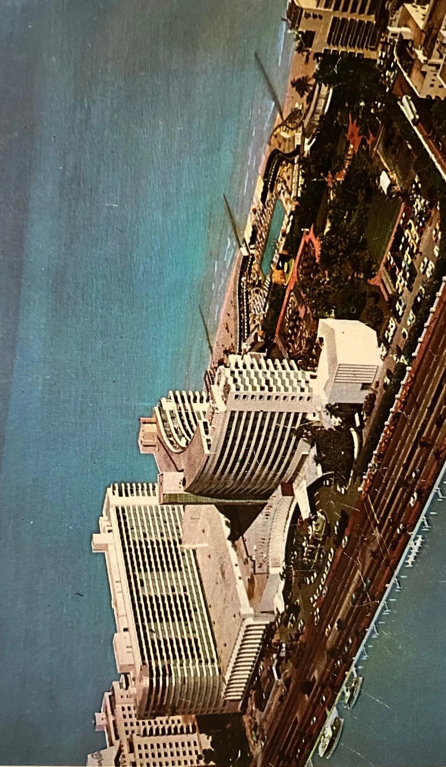 Aerial View of Fontainebleau Hotel at Miami Beach, Florida - Vintage Hotel Postcard