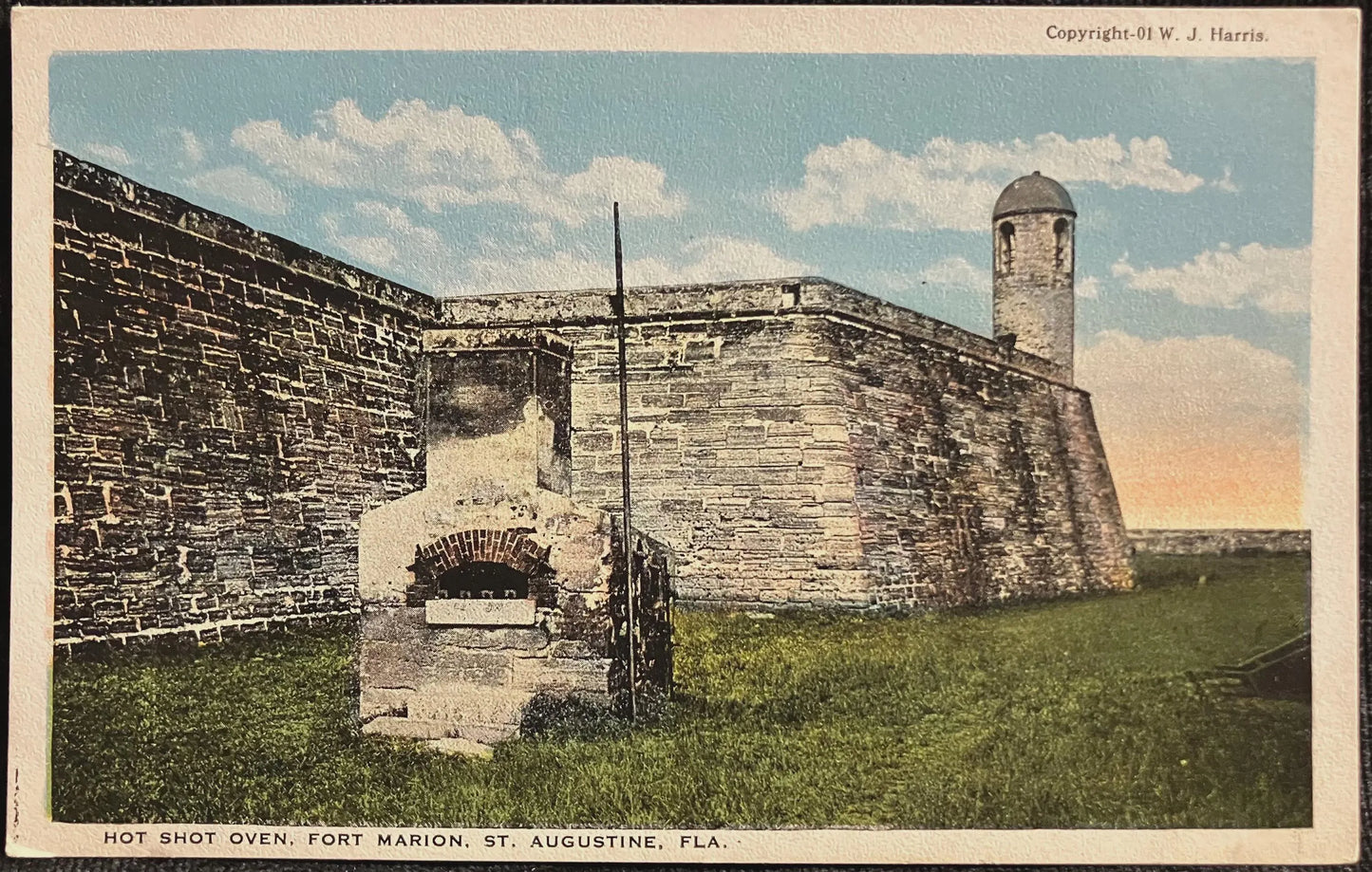 Hot Shot Oven, Fort Marion, St. Augustine, Florida - Copyrighted W. J. Harris - Vintage Postcard