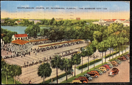 Shuffleboard Courts, St. Petersburg, Florida, “The Sunshine City” - Vintage Postcard
