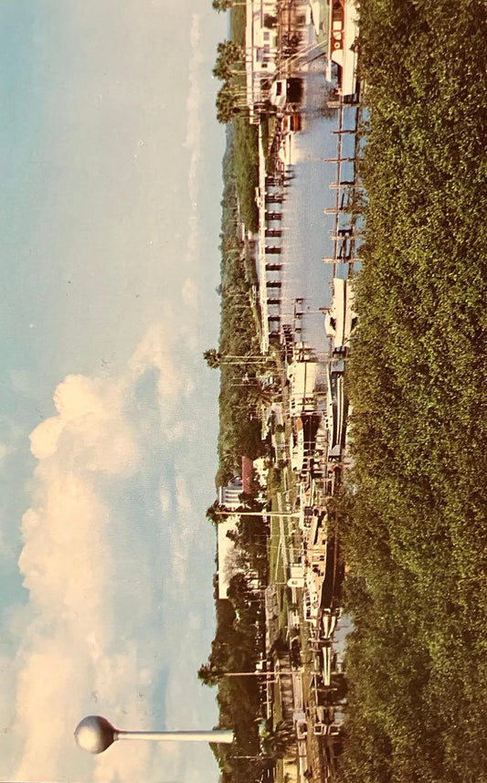 Smyrna Beach’s Yacht Basin in Florida - Photo: Dexter Photo Service - Vintage Boat Postcard