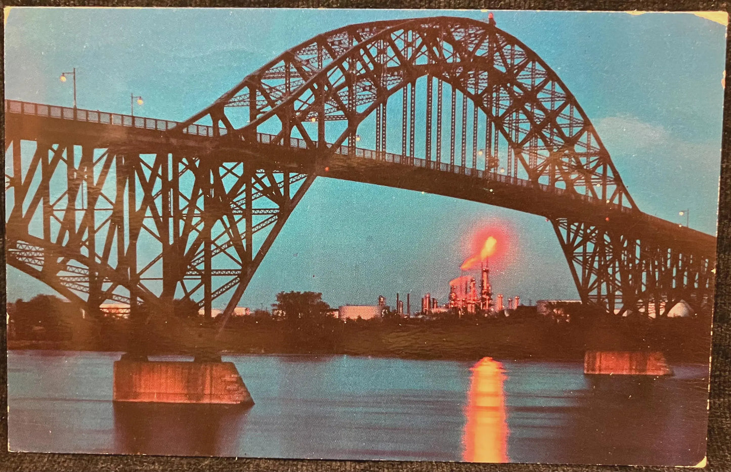 South Grand Island Bridge over Niagara River near Buffalo, New York - Vintage Bridge Postcard