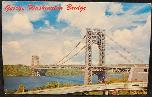 George Washington Bridge Over the Hudson River - New York City, New York - Vintage Postcard