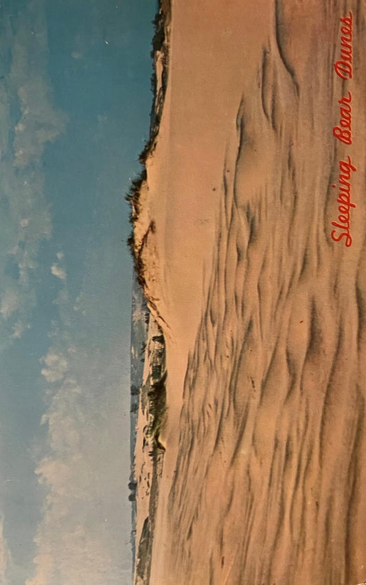 Sleeping Bear Dunes, Michigan - Photo: Dodge - Vintage Dune Postcard