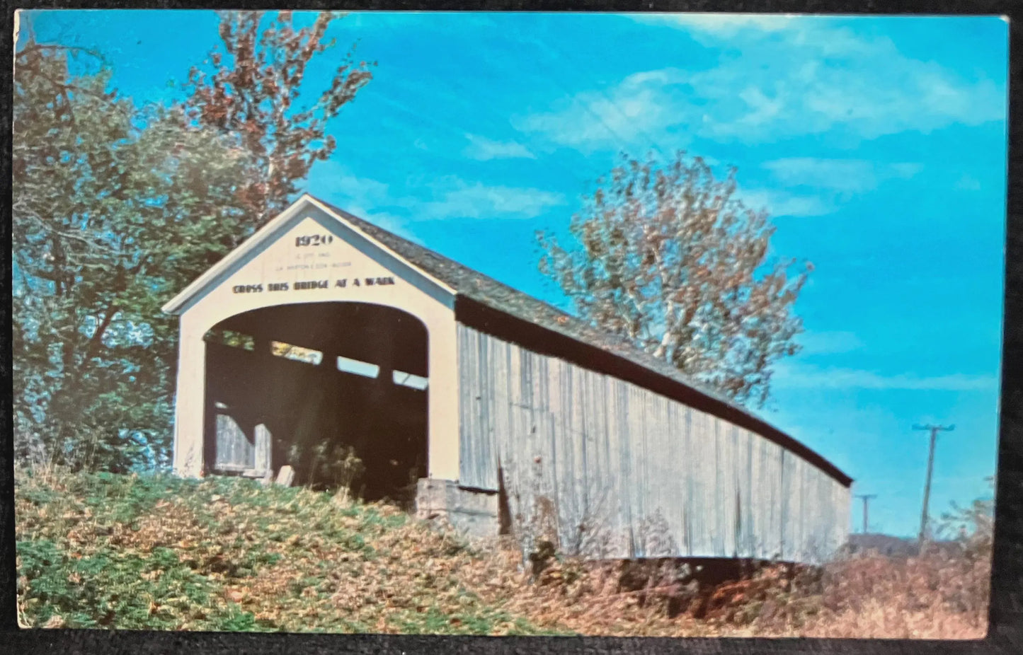 Nevins Bridge - Parke County, Indiana - Vintage Covered Bridge Postcard