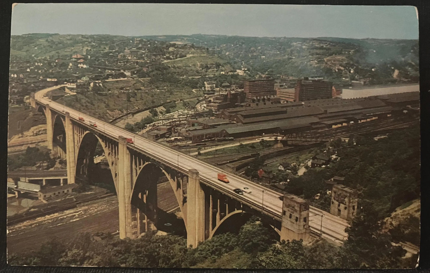 The Westinghouse Bridge near Pittsburgh, Pennsylvania - Photo: Paul M. Penney - Vintage Bridge Postcard