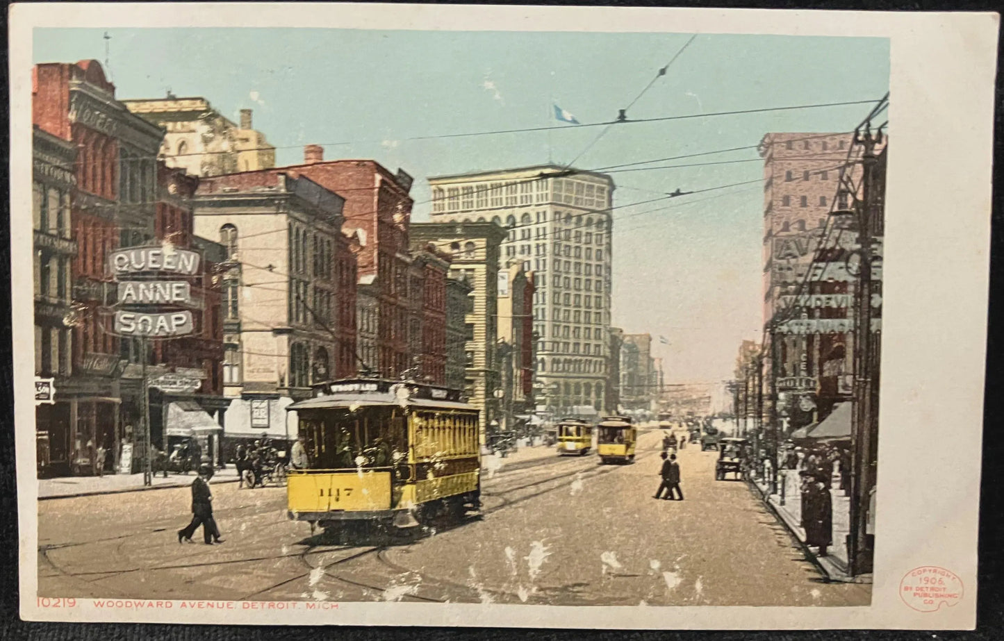 Woodward Avenue, Detroit, Michigan - Copyright 1906, By Detroit Publishing Co. - Vintage Postcard