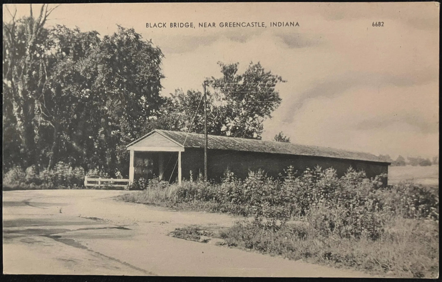 Black Bridge, Near Greencastle, Indiana - Vintage Bridge Postcard