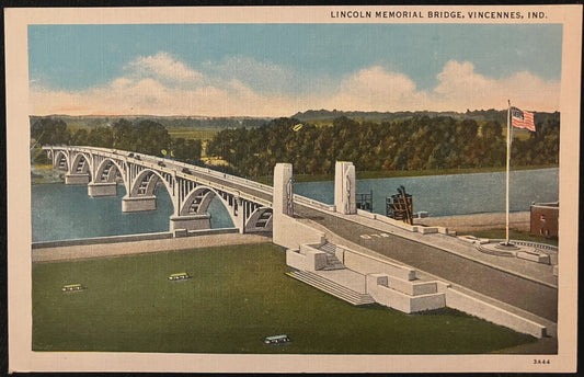 Lincoln Memorial Bridge, Vincennes, Indiana - Bridge Postcard