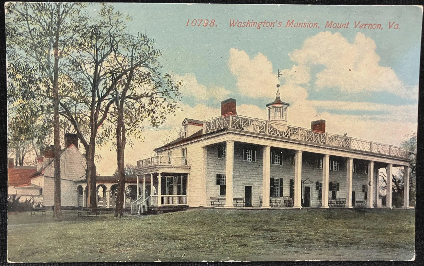 Washington’s Mansion, Mount Vernon, Virginia, 1920s - Vintage American History Postcard