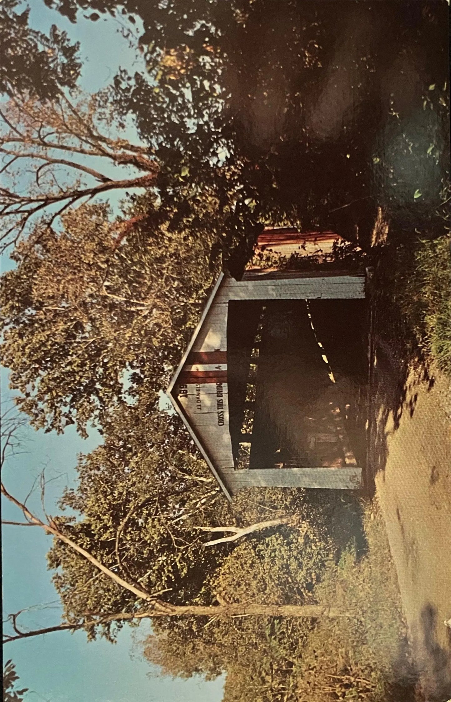 Melcher Bridge in Parke County, Indiana - Photo: John V. Pontiere Jr. - Vintage Covered Bridge Postcard