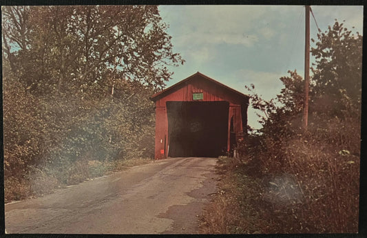 Houck Bridge in Putman County, Indiana - Photo by John V. Pontiere Jr. - Vintage Covered Bridge Postcard
