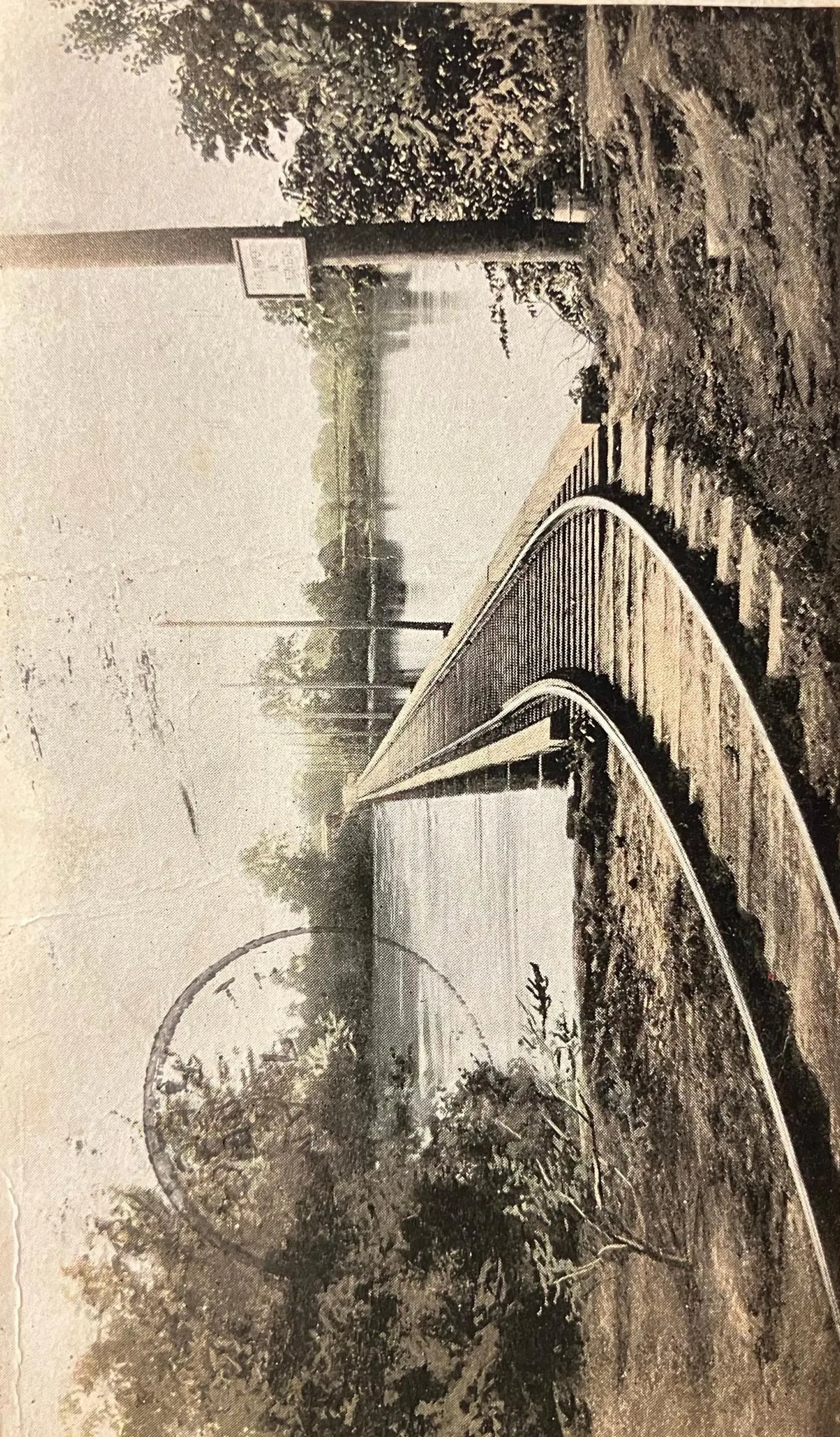 Crossing the Dam to Campbell's Island, Moline, Illinois - M. Montgomery Publisher Rock Island, Illinois - Vintage Postcard
