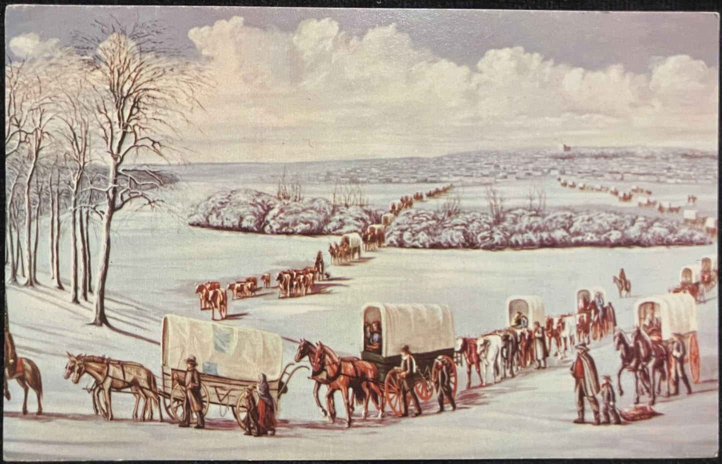 Nauvoo Visitors Center, Nauvoo, Illinois - Vintage Winter Postcard