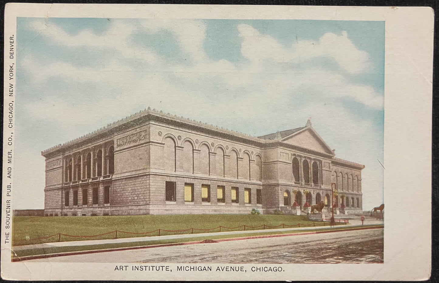 Art Institute, Michigan Avenue, Chicago - Vintage Pre 1907 Museum Architecture Postcard