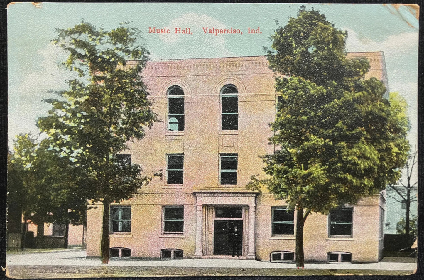 Music Hall, Valparaiso, Indiana - Made in Germany - Vintage Postcard