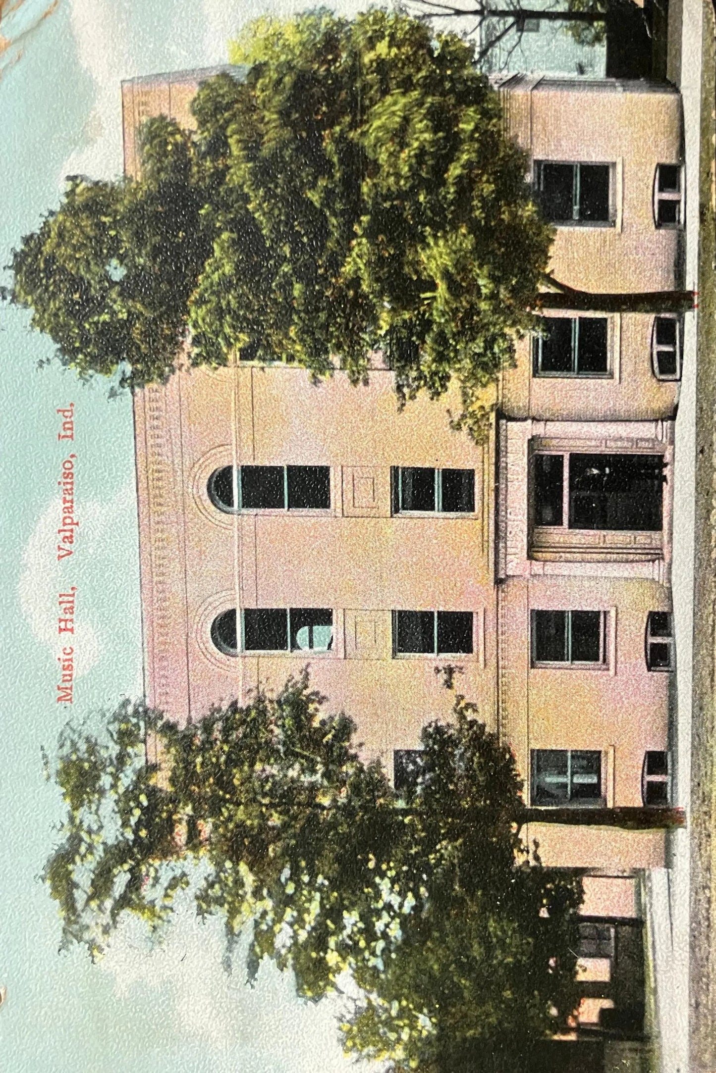 Music Hall, Valparaiso, Indiana - Made in Germany - Vintage Postcard