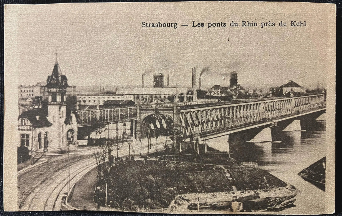 Strasbourg - Les ponts du Rhin pres de Kehl - Vintage Germany Postcard
