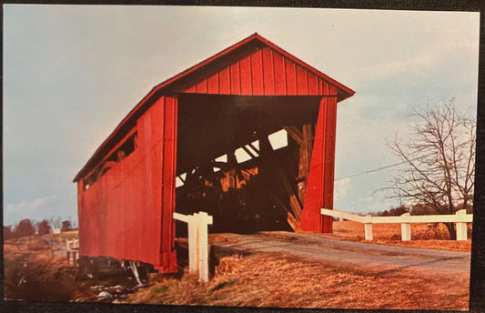 Illinois Covered Bridge near Curran in Sangamon County - Vintage Postcard