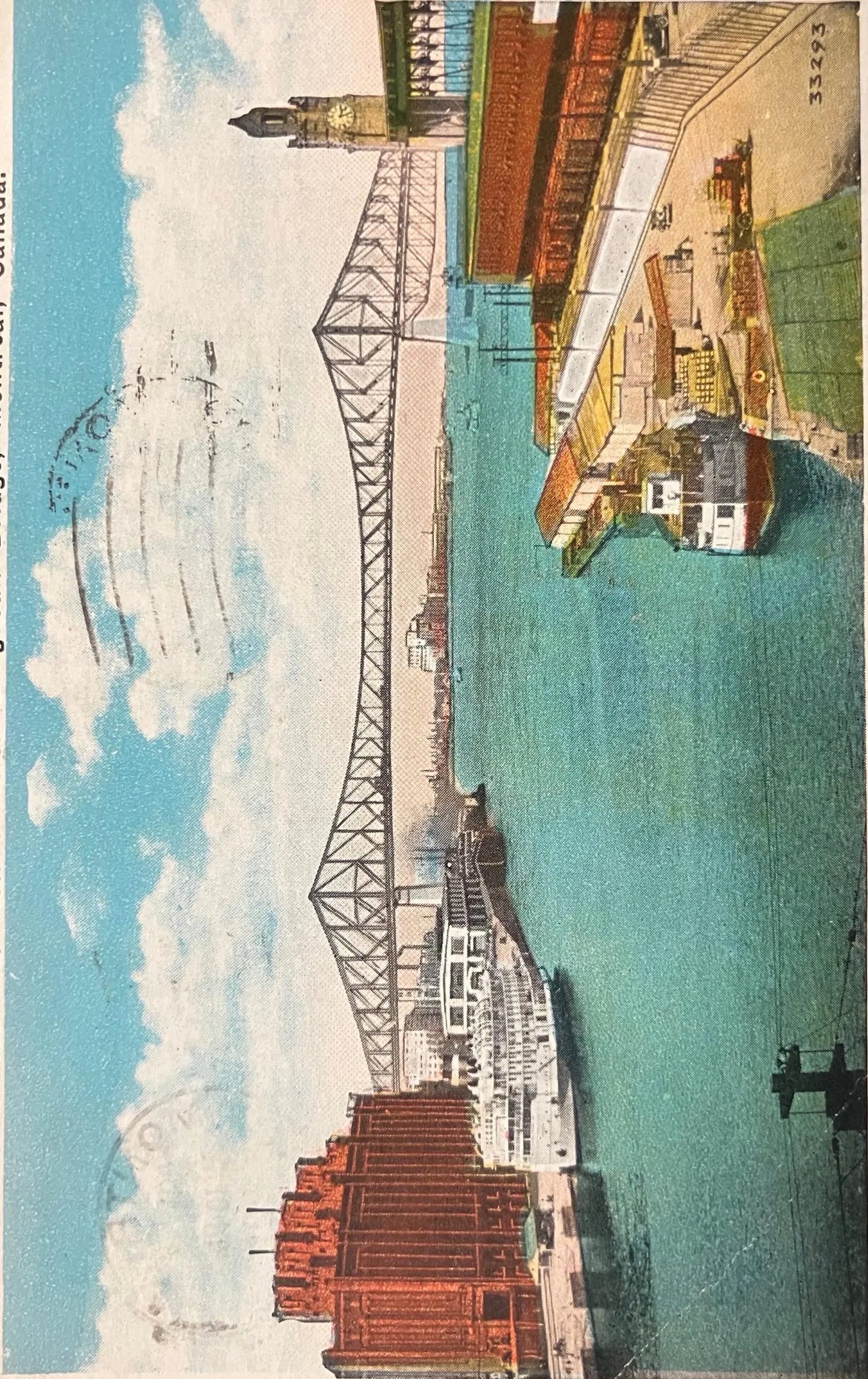 The New Montreal-Longueuil Bridge, Montreal, Canada - Vintage Postcard