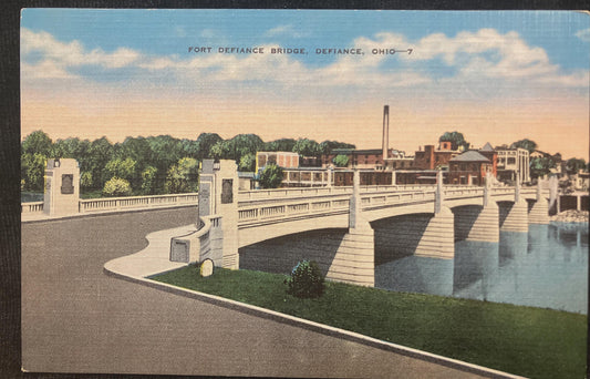 Fort Defiance Bridge, Defiance, Ohio - Vintage Postcard