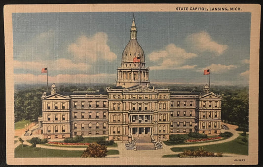 State Capitol, Lansing, Michigan - Vintage Postcard