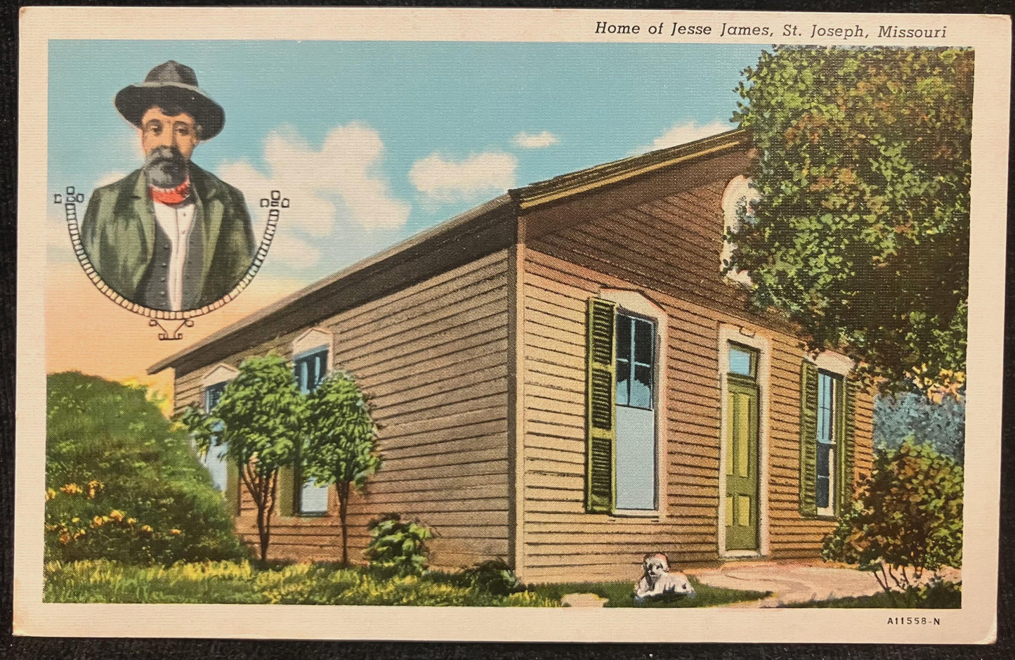Home of Jesse James, St. Joseph, Missouri - Vintage Postcard