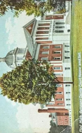 Genesee County Court House and Jail - Flint, Michigan - Vintage Postcard