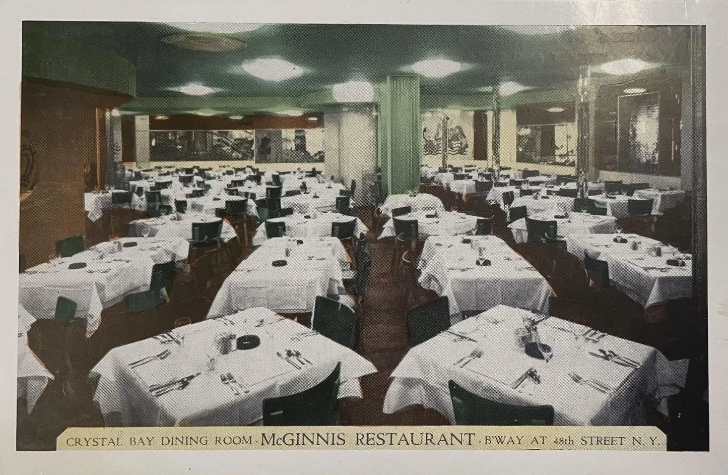 Crystal Bay Dining Room, McGinnis Restaurant B'Way at 48th Street, New York - Vintage Postcard