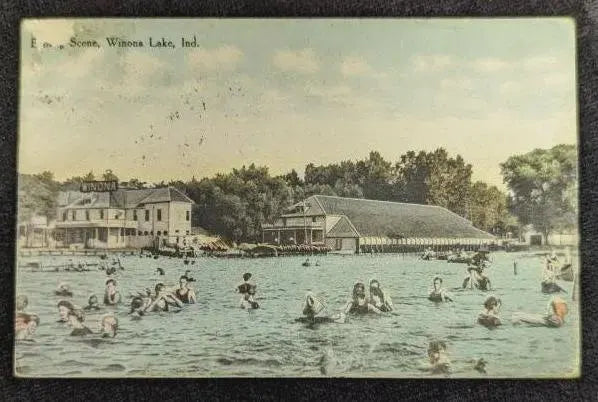 Wiona Lake, Indiana - Vintage Lake Front Postcard