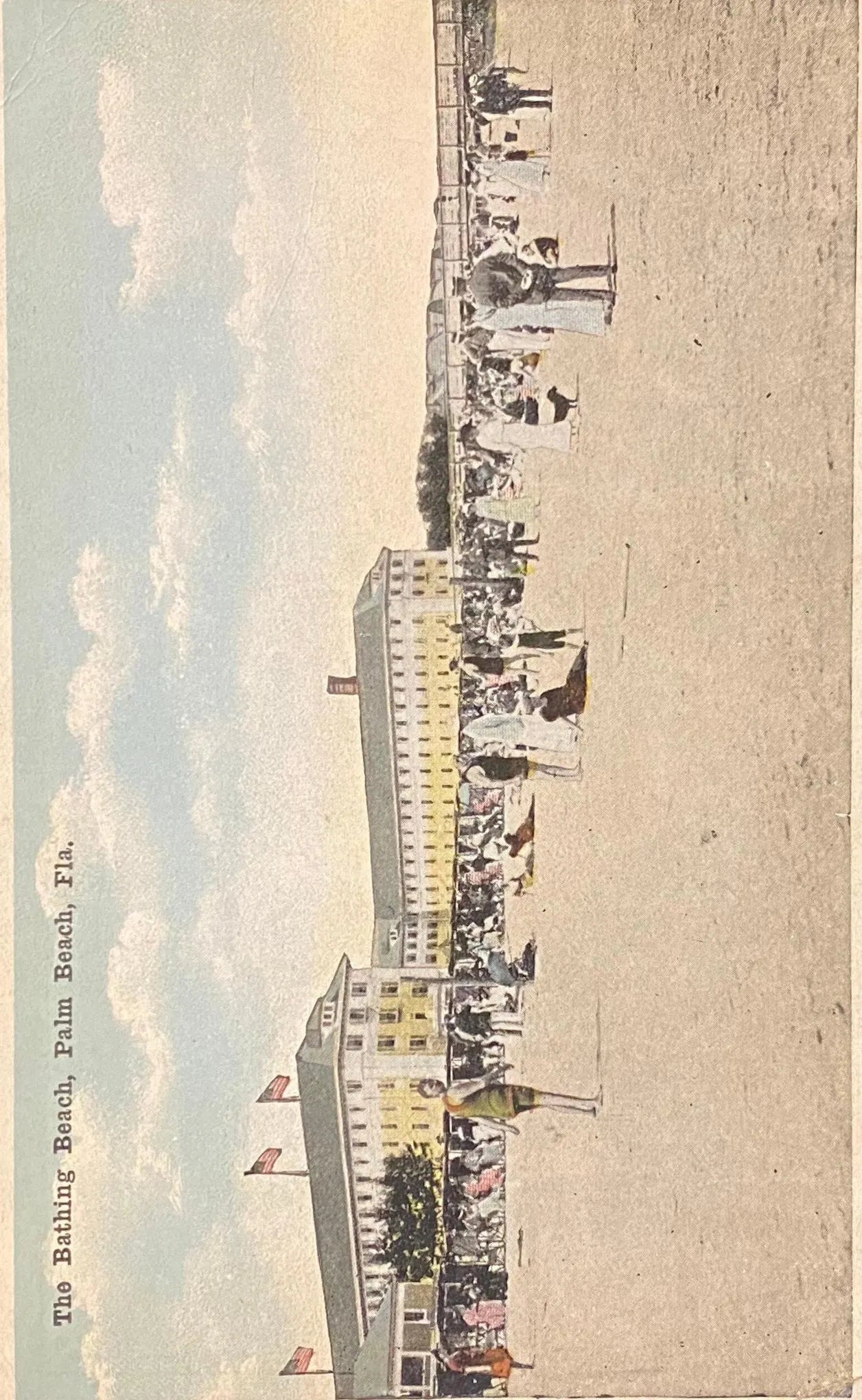 The Bathing Beach, Palm Beach, Florida - Vintage Postcard