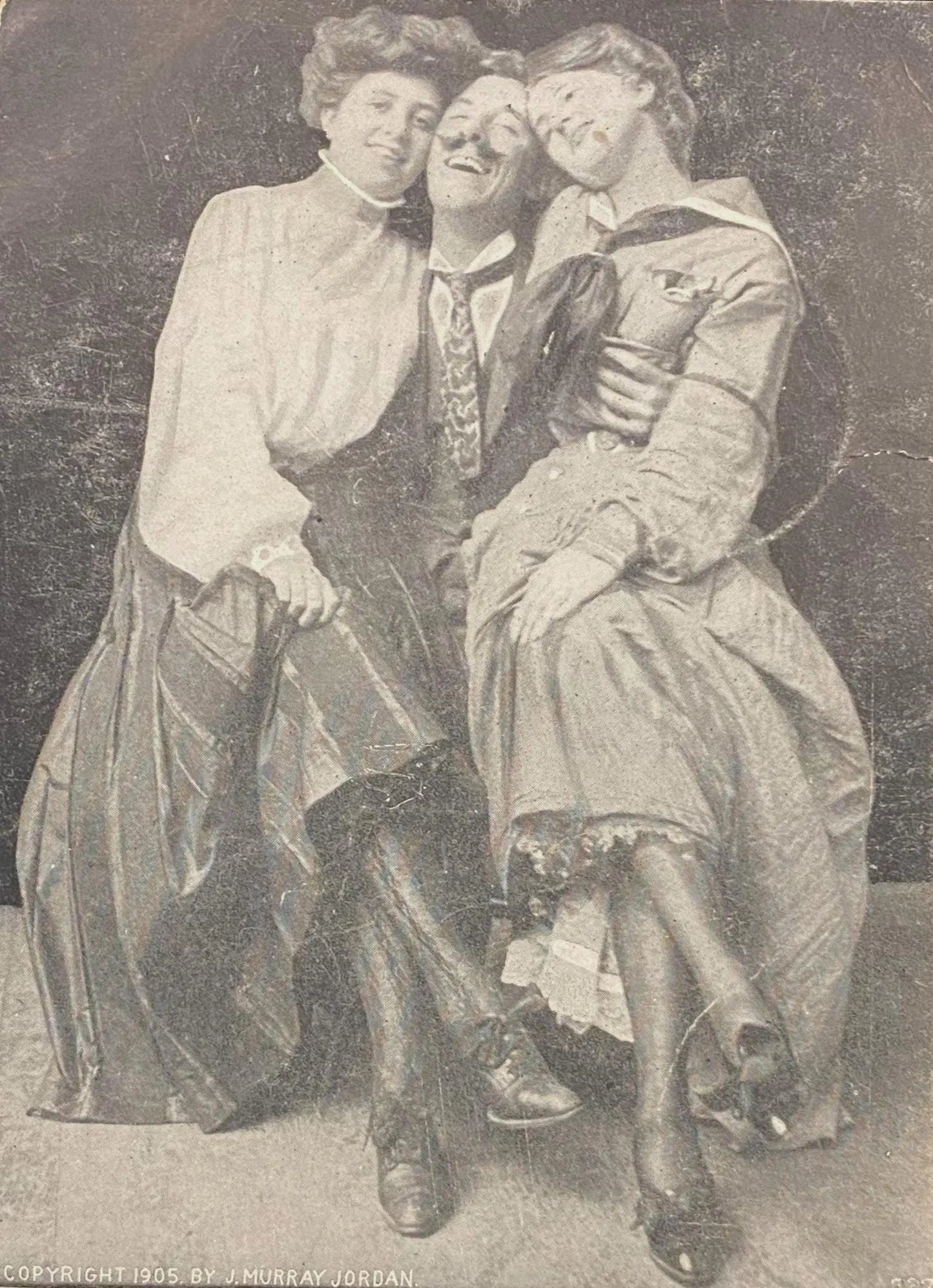 RPPC offset printed photo -Flirtatious Man Black and White Photo, 1907 - Humor/Romance Postcard