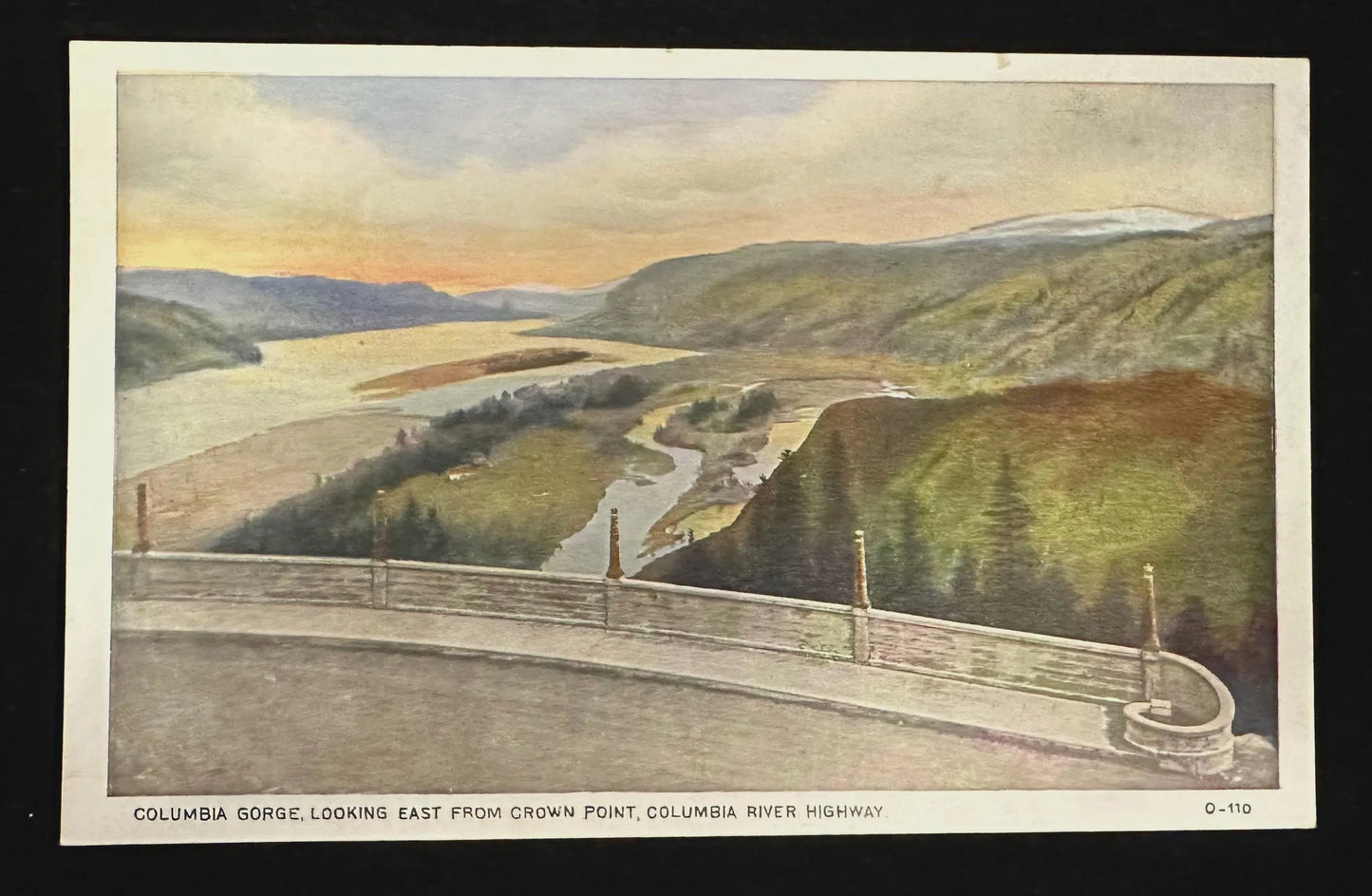 Columbia Gorge, Looking East From Crown Point, Columbia River Highway in Oregon - Vintage Postcard