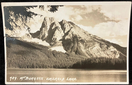RPPC - Mount Burgess, Emerald Lake, Canada - Vintage Canadian Rockies Postcard