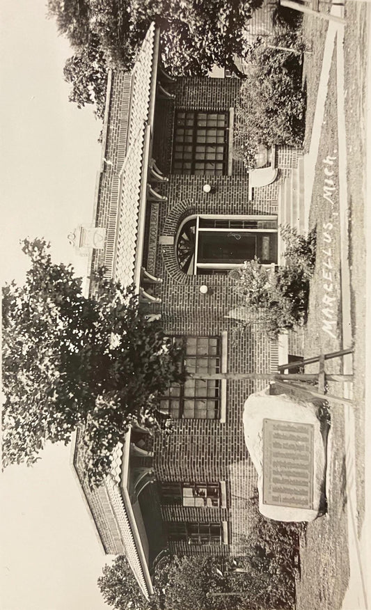 RPPC - Marcellus, Michigan 1925- Vintage Library Real Photo Postcard