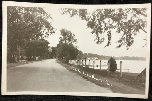 RPPC - Crystal Lake, Crystal, Michigan - Vintage Postcard