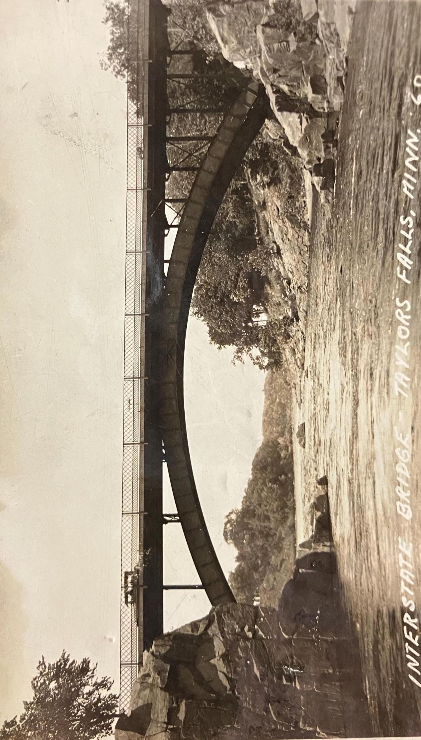 RPPC - Interstate Bridge 1908 - Taylors Falls, Minnesota - Vintage Bridge Postcard
