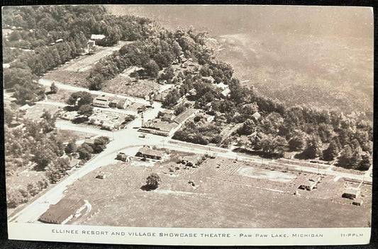 RPPC - Ellinee Resort and Village Showcase Theatre - Paw Paw Lake, Michigan - Michigan postcard
