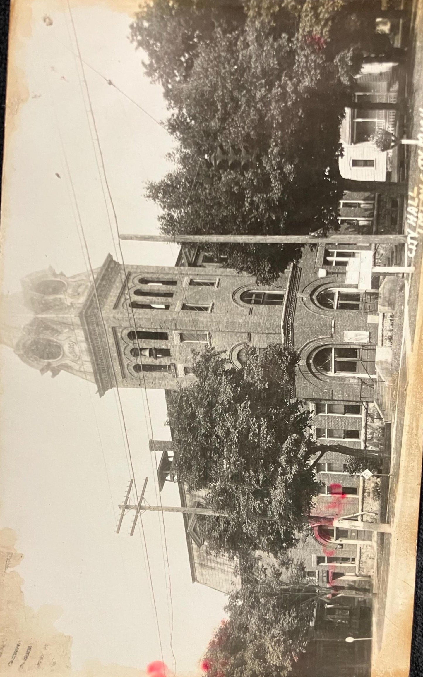 Imlay City, Michigan - Address-Only- RPPC - City Hall - Vintage Architecture Postcard