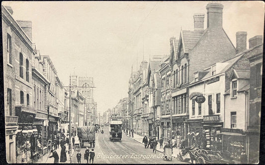 RPPC - Gloucester, Eastgate Street, Massachusetts Pre WW2- Vintage Photo offset printed Postcard