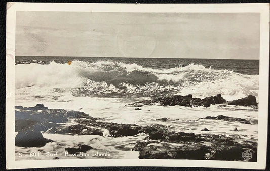RPPC - Surf Hawaiian Islands - WWII Veteran - Vintage Postcard