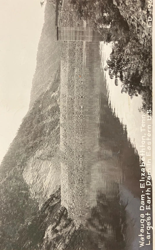 RPPC - Watauga Dam - Elizabethton, Tennessee, Largest Earth Dam in Eastern U.S. - Vintage Postcard