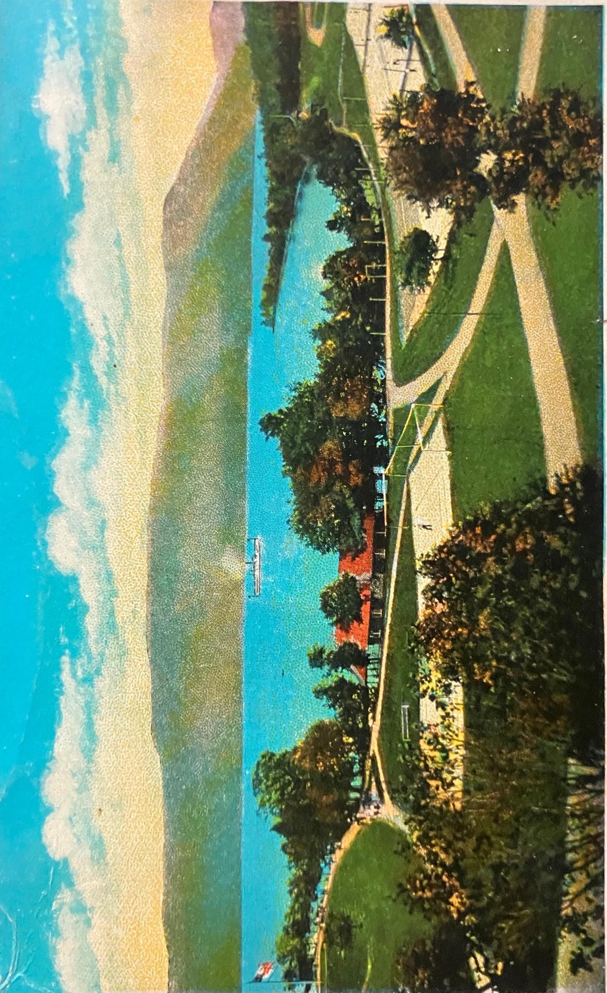 Silver Bay on Lake George, New York - View from Main Building - Vintage Lake Scene Postcard
