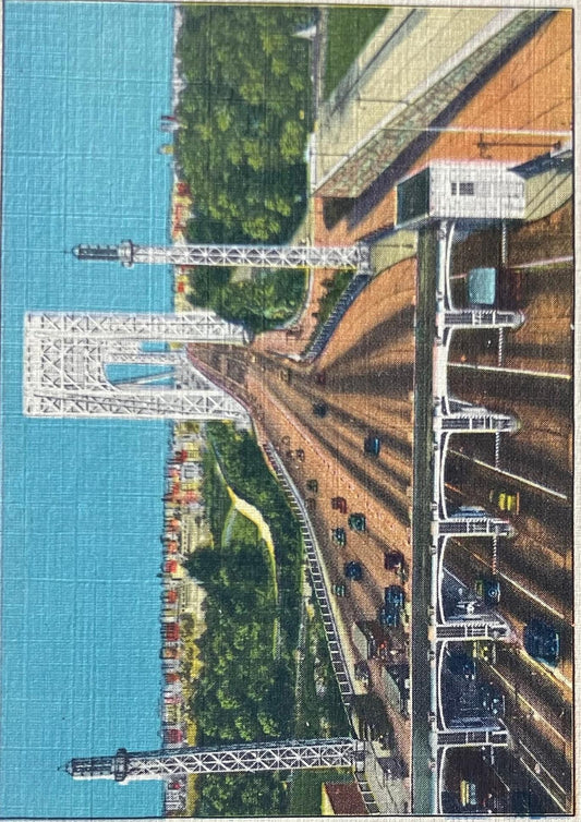 Landmarks of New York City - Seal of the City of New York - The George Washington Bridge - Vintage Postcard