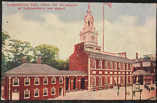 Independence Hall, where the Declaration of Independence was signed - Vintage Postcard