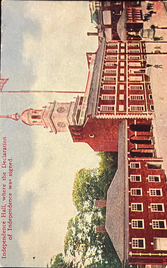 Independence Hall, where the Declaration of Independence was signed - Vintage Postcard