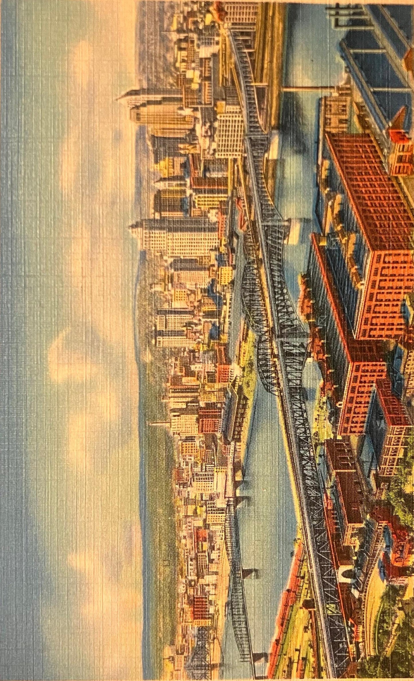 Skyline of Business Section from Grandview Park, Pittsburgh, Pennsylvania - Vintage Postcard