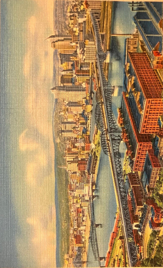 Skyline of Business Section from Grandview Park, Pittsburgh, Pennsylvania - Vintage Postcard