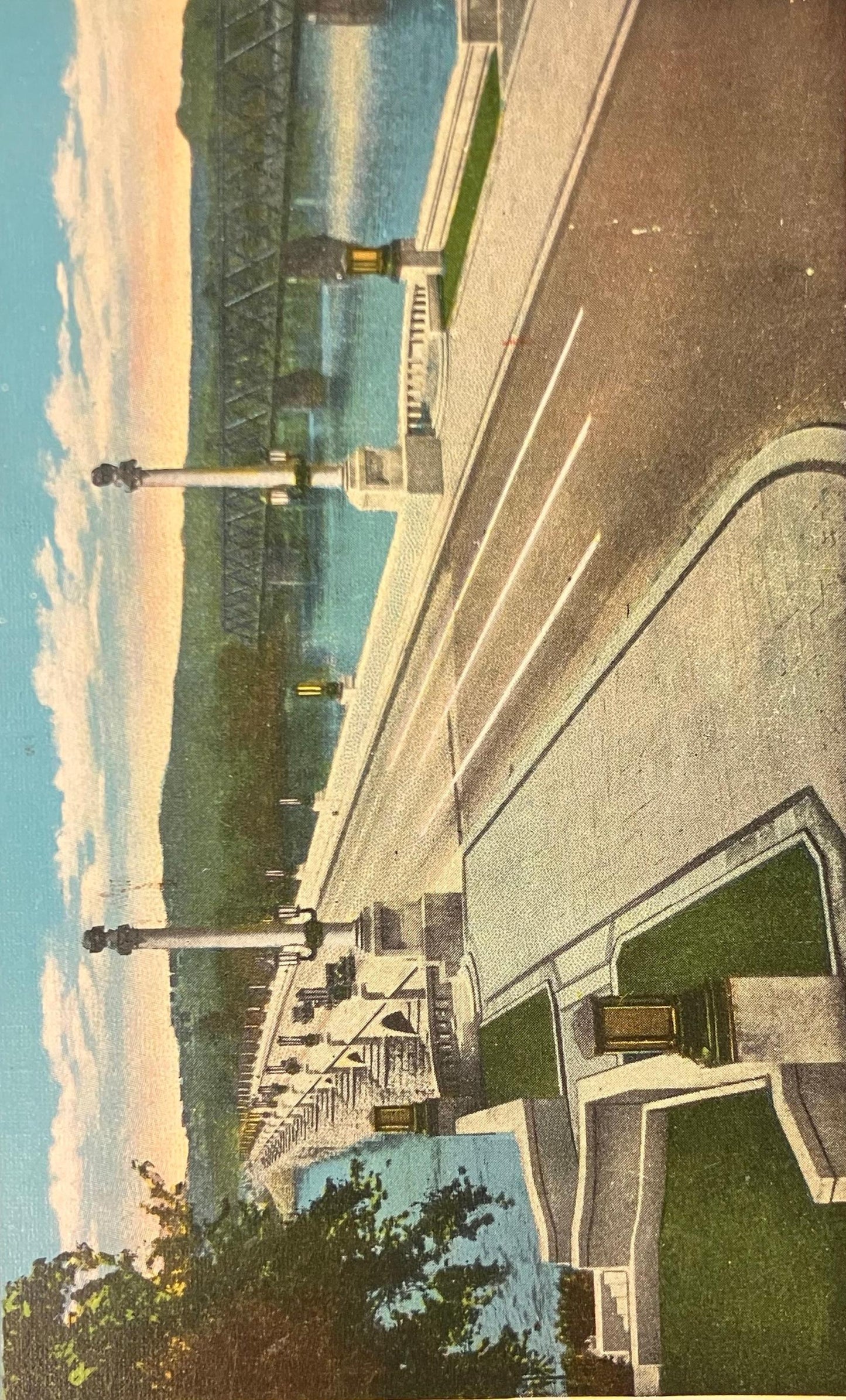 New Market Street Bridge Crossing Susquehanna River, Harrisburg, Pennsylvania - Vintage Postcard