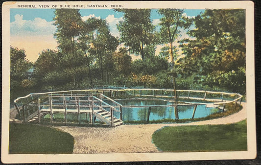 General View of Blue Hole - Castalia, Ohio - Vintage Postcard